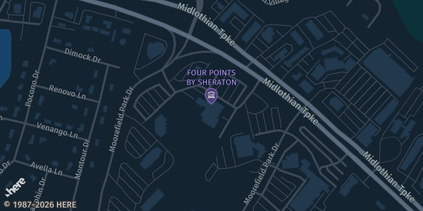 Map showing Four Points by Sheraton Richmond in Richmond, VA.