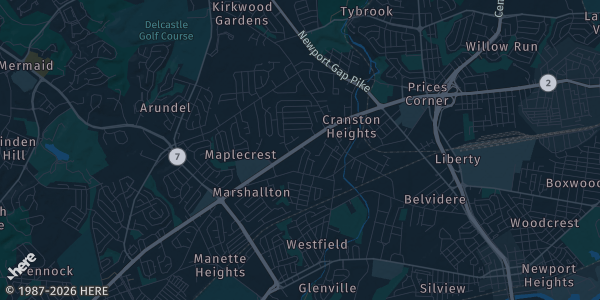 Map of Wilmington, DE. The exact address of Millcreek’s TCG & Pokemon Show is not known, so the map shows the area rather than a specific building.