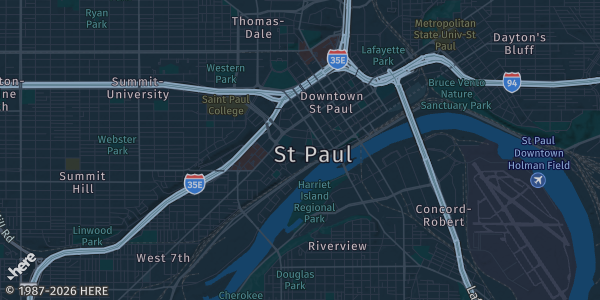 Map of West St. Paul, MN. The exact address of Minnesota Card Show is not known, so the map shows the area rather than a specific building.