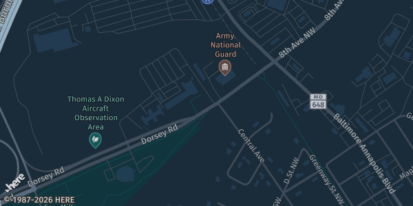 Map showing Monsignor Slade Catholic School in Glen Burnie, MD.