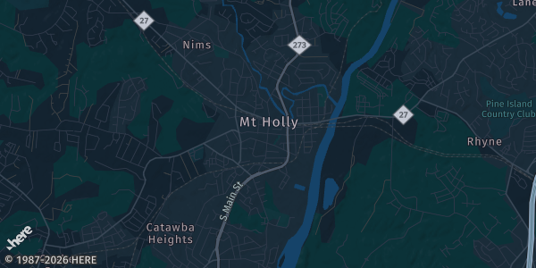 Map of Mount holly, NC. The exact address of New covenant church is not known, so the map shows the area rather than a specific building.