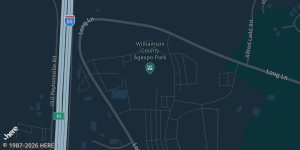 Map showing Williamson County Ag Expo Park in Franklin, TN.