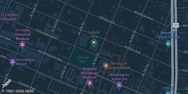 Map showing Central Park Place in Grand Haven, MI.