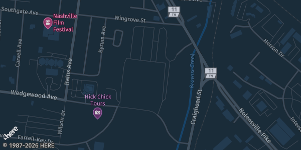 Map showing The Fairgrounds Nashville in Nashville, TN.