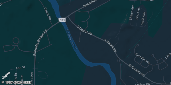 Map showing Alpine Grove Events Center in Hollis, NH.