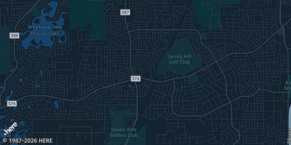 Map of Spring Hill, FL. The exact address of St. Joan of Arc Parish Hall is not known, so the map shows the area rather than a specific building.