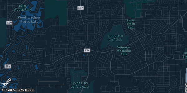 Map of Spring Hill, FL. The exact address of St. Joan of Arc Parish Hall is not known, so the map shows the area rather than a specific building.