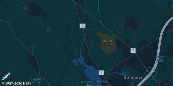 Map of Smithfield, RI. The exact address of Elk's Lodge is not known, so the map shows the area rather than a specific building.