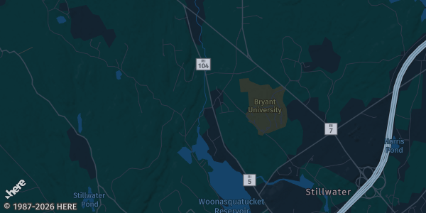Map of Smithfield, RI. The exact address of Elk's Lodge is not known, so the map shows the area rather than a specific building.