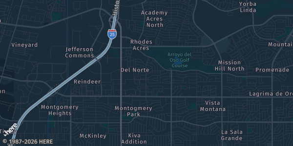 Map of Pedro NEAlbuquerque, NM. The exact address of New Mexico Card Show is not known, so the map shows the area rather than a specific building.