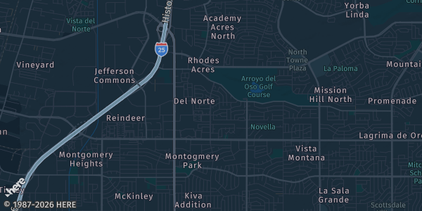 Map of Pedro NEAlbuquerque, NM. The exact address of New Mexico Card Show is not known, so the map shows the area rather than a specific building.