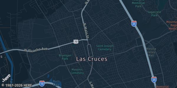 Map of Las Cruces, NM. The exact address of New Mexico Comic Expo is not known, so the map shows the area rather than a specific building.