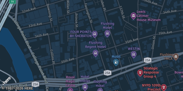 Map showing Four Points by Sheraton Flushing in Flushing, NY.