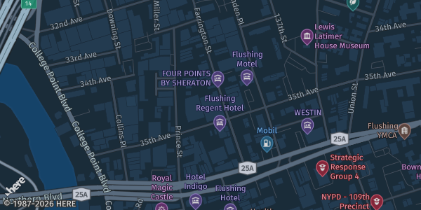 Map showing Four Points by Sheraton Flushing in Flushing, NY.