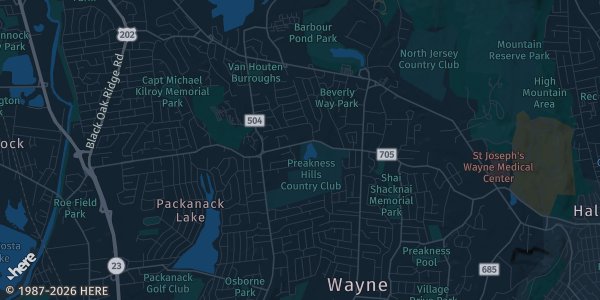 Map of Wayne, NJ. The exact address of Wayne NJ is not known, so the map shows the area rather than a specific building.