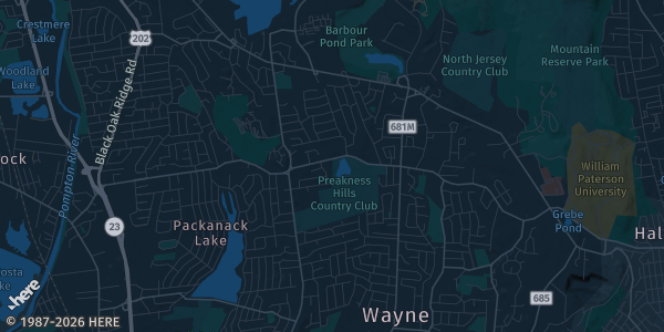Map of Wayne, NJ. The exact address of North Jersey Card Show is not known, so the map shows the area rather than a specific building.