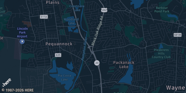 Map of Wayne, NJ. The exact address of North Jersey Card Show Friday Night Show is not known, so the map shows the area rather than a specific building.
