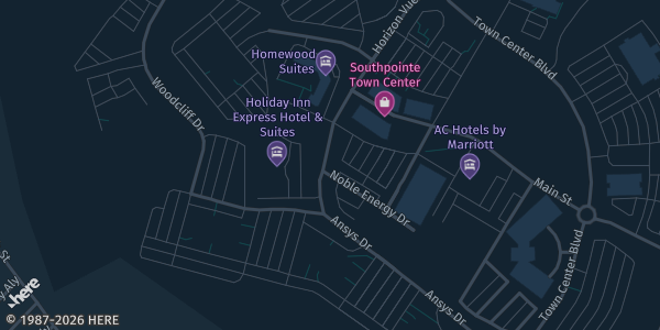 Map showing Loft Conference Center - Southpointe in Canonsburg, PA.