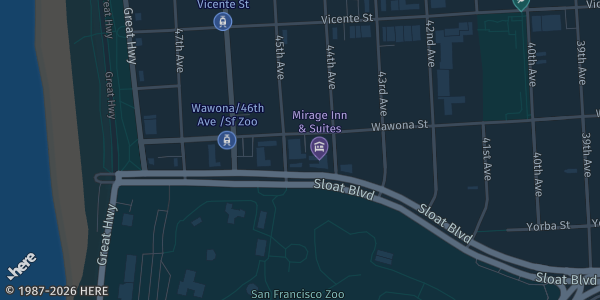 Map showing United Irish Cultural Center in San Francisco, CA.