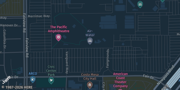 Map showing OC Fair & Event Center in Costa Mesa, CA.
