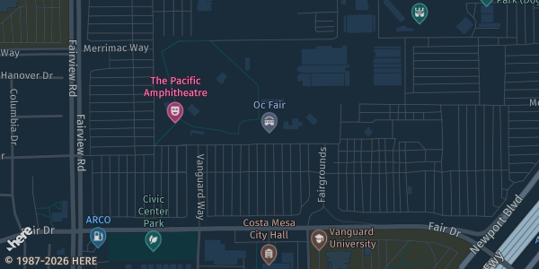 Map showing OC Fair & Event Center in Costa Mesa, CA.