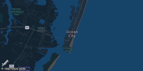 Map of Ocean City, MD. The exact address of Carousel Hotel Resort – Oceanfront is not known, so the map shows the area rather than a specific building.