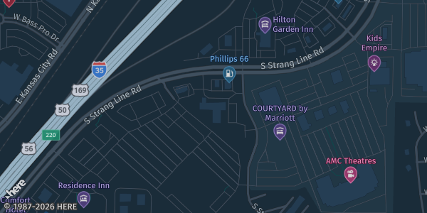Map showing Hampton Inn Olathe in Olathe, KS.