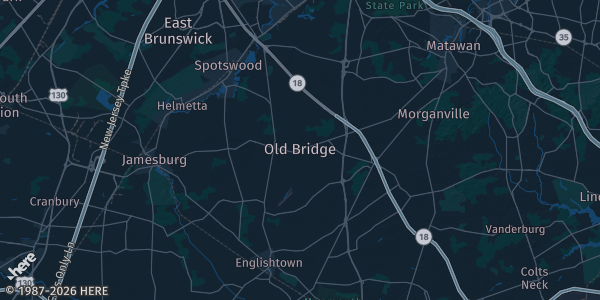Map of Old Bridge, NJ. The exact address of this venue is not known, so the map shows the area rather than a specific building.