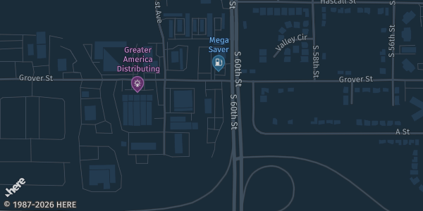 Map showing Firefighters Hall in Omaha, NE.