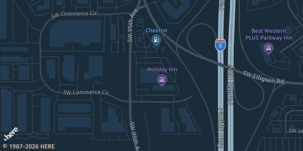 Map showing Holiday Inn South in Wilsonville, OR.