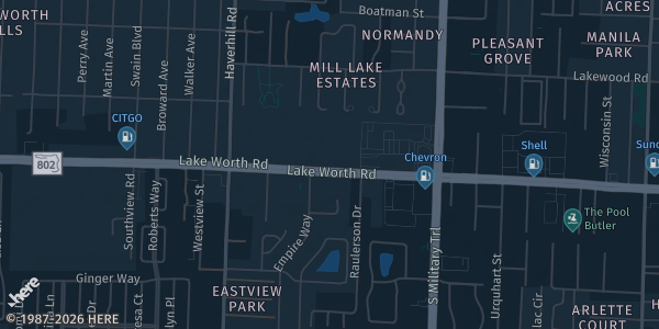 Map showing American Polish Club in Greenacres, FL.