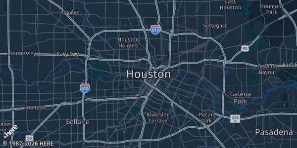 Map of Houston, TX. The exact address of this venue is not known, so the map shows the area rather than a specific building.