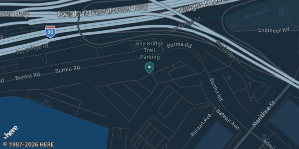 Map showing The Bridge Yard in Oakland, CA.