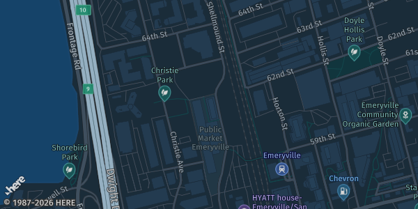 Map showing The Public Market in Emeryville, CA.