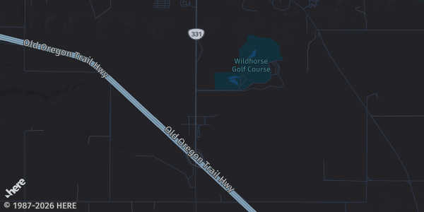 Map of Pendleton, OR. The exact address of Wildhorse Resort & Casino is not known, so the map shows the area rather than a specific building.