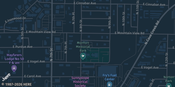 Map showing VFW Phoenix in Phoenix, AZ.