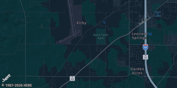 Map of Bloomington, IN. The exact address of Pocket Monster Showdown 4EVER is not known, so the map shows the area rather than a specific building.