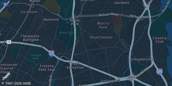 Map of Bronx, NY. The exact address of Bronxlandia is not known, so the map shows the area rather than a specific building.