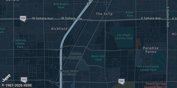 Map of Las Vegas, NV. The exact address of Las Vegas Convention Center — North Hall N3 & N4 is not known, so the map shows the area rather than a specific building.
