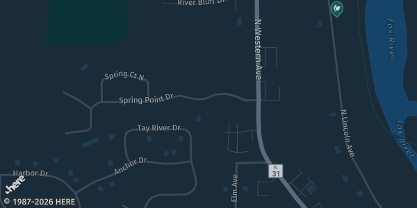 Map showing Scorched Earth Brewing Company in Carpentersville, IL.
