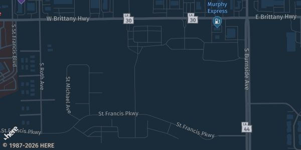 Map showing Price LeBlanc PACE Center in Gonzales, LA.