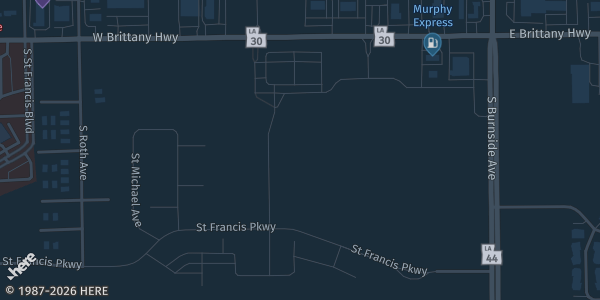 Map showing Price LeBlanc PACE Center in Gonzales, LA.