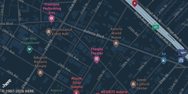Map showing Our Lady of Mount Carmel Roman Catholic Church in Astoria, NY.