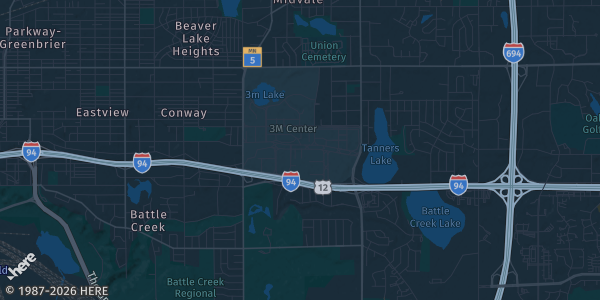 Map of Maplewood, MN. The exact address of Maplewood Mall is not known, so the map shows the area rather than a specific building.
