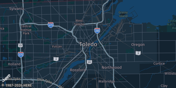 Map of Toledo, OH. The exact address of this venue is not known, so the map shows the area rather than a specific building.
