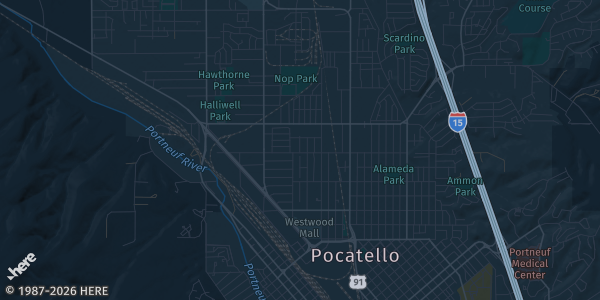 Map of To GracePocatello, ID. The exact address of Mountain View Event Center is not known, so the map shows the area rather than a specific building.