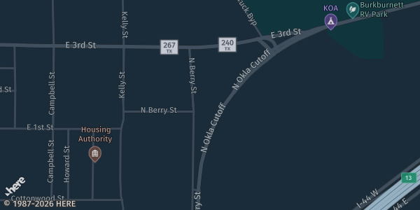 Map showing Big Doggz Construction in Burkburnett, TX.