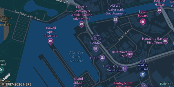 Map showing Prince Waikiki in Honolulu, HI.