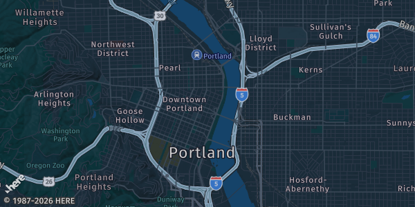 Map of Portland, OR. The exact address of Holiday Inn Portland — Columbia Riverfront is not known, so the map shows the area rather than a specific building.