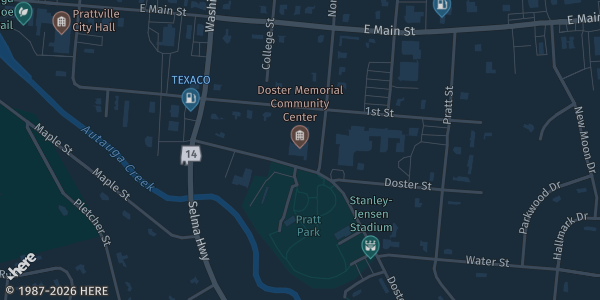 Map showing Doster Community Center in Prattville, AL.